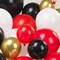 Black Red Gold White Balloon Garland kit 146Pcs and Mylar starburst balloons for Birthday Party 2024 New Year eve movie night graduation prom casino Decorations